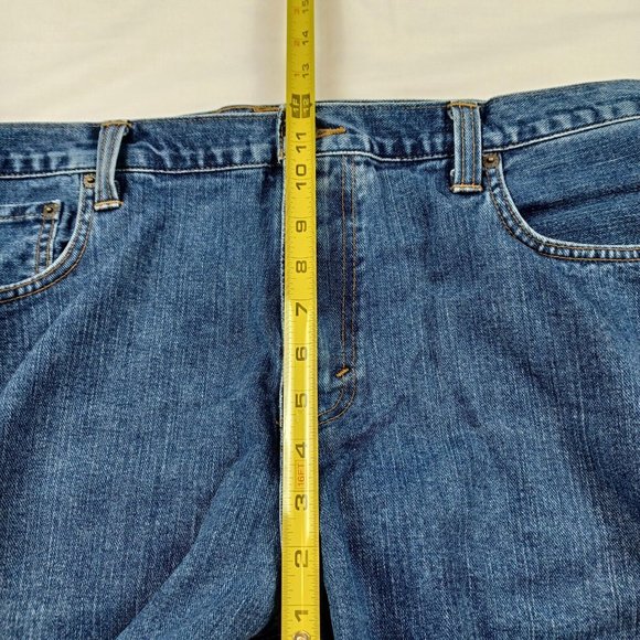 Eddie Bauer Men's Size 31x32 Straight Fit Specially Dyed Denim Blue Jeans - Picture 8 of 11